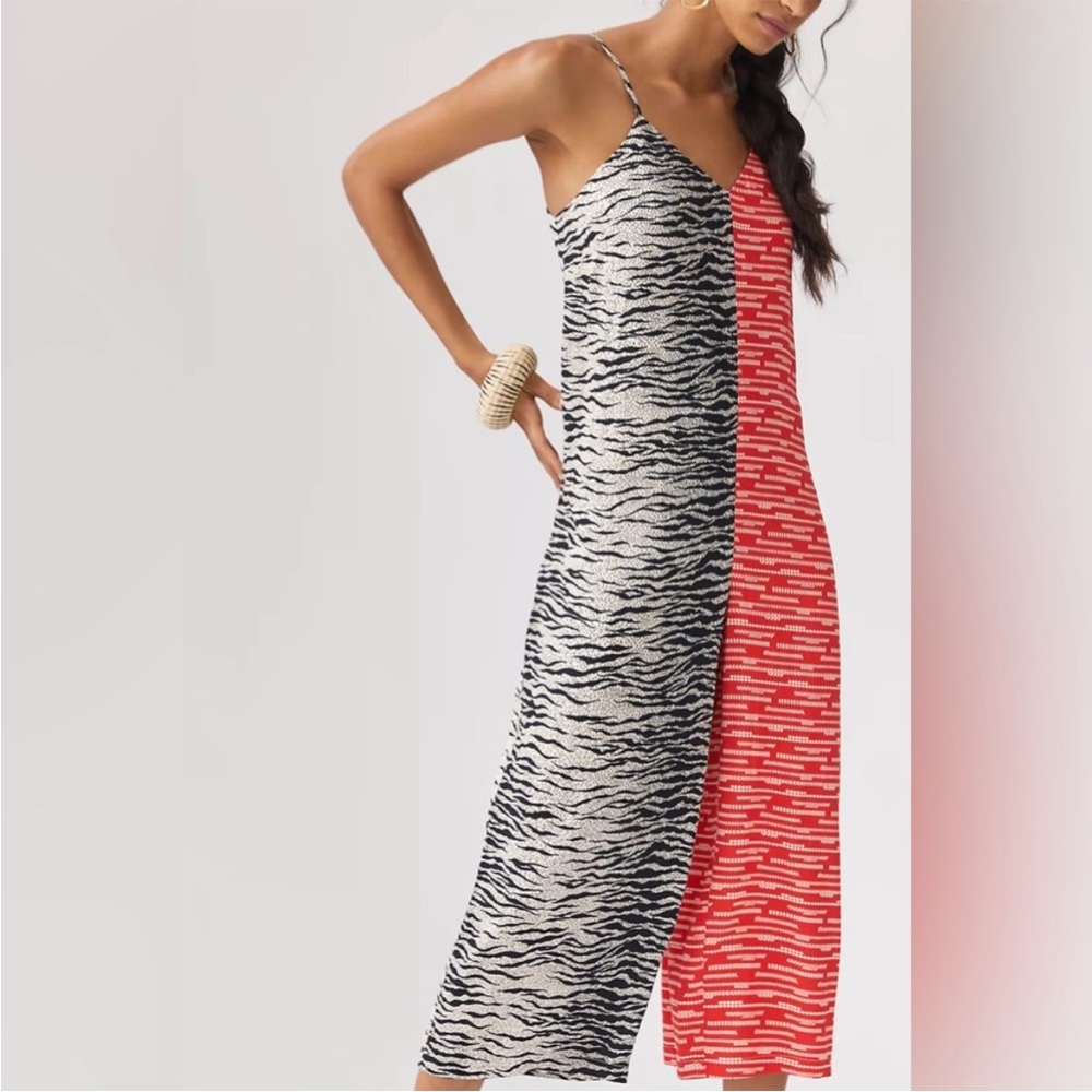 Corey Lynn calter red and black jumpsuit